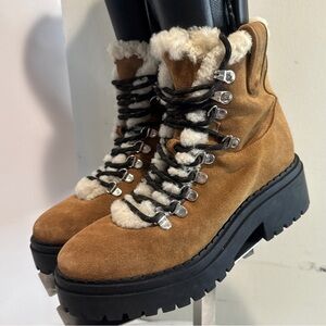 Marc Fisher Tan Ankle Boots with Black Sole